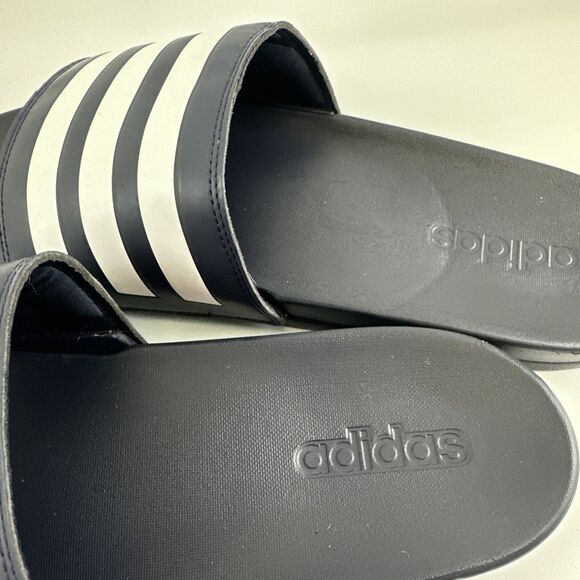 Adidas Adilette Comfort Slide Sandal Tags Navy White Stripes Legend Ink Mens 13 main image 4